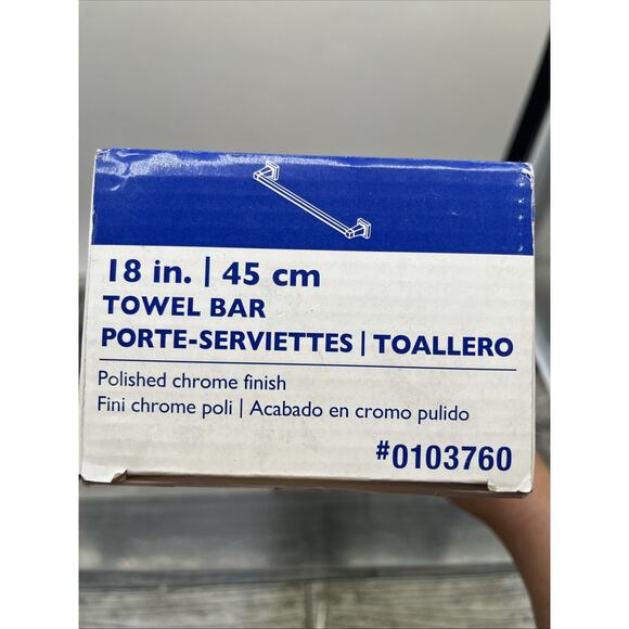 18-inch Wall-Mount Towel Bar, Polished Chrome, #0103760. {C6}. - Picture 5 of 14
